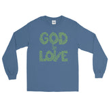 GodisLove w/green print Long Sleeve T-Shirt